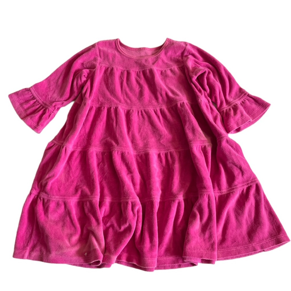 kelly's kids pink velour dress